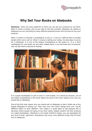 Why Sell Your Books on Abebooks