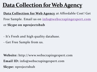 Data Collection for Web Agency