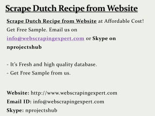 Scrape Dutch Recipe from Website