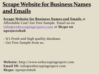 Scrape Website for Business Names and Emails