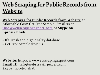 Web Scraping for Public Records from Website