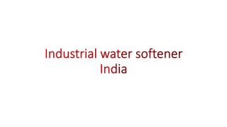 Industrial water softener India