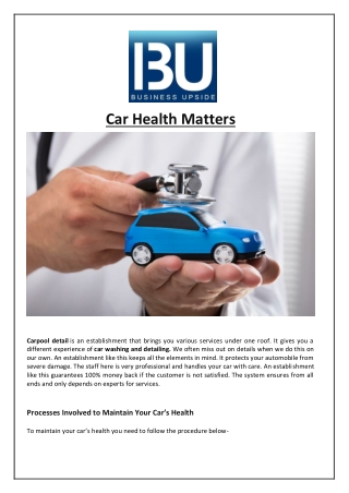 Car Health Matters