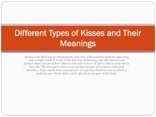 Different Types of Kisses and Their Meanings