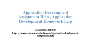 Application Development Assignment Help