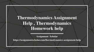 Thermodynamics Assignment Help