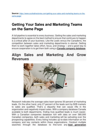 Getting Your Sales and Marketing Teams on the Same Page