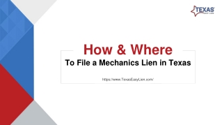 How and where to file mechanics liens in Texas