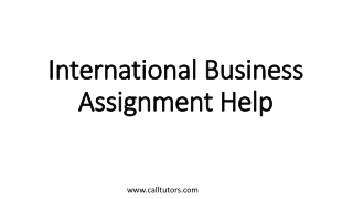 International Business Assignment Help