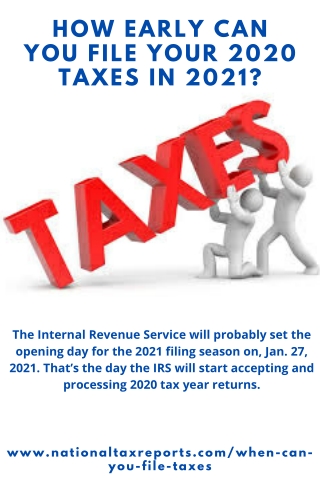 How Early Can You File Your 2020 Taxes in 2021?