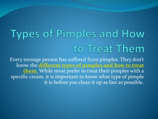 Types of Pimples and How to Treat Them