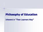 Philosophy of Education