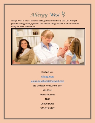 Skin Testing Clinic in Westford MA | Allergy West