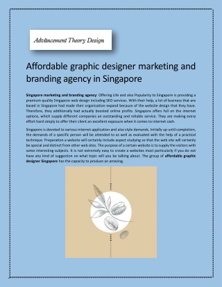 Singapore Marketing and Branding Agency | Advancement Theory