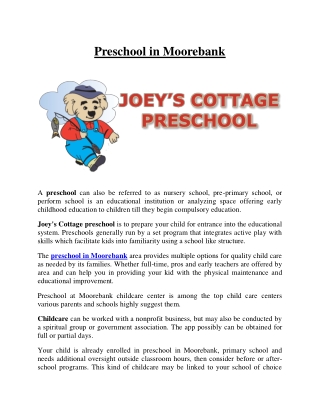 Preschool Moorebank