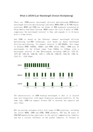 What is LWDM (Lan Wavelength Division Multiplexing)