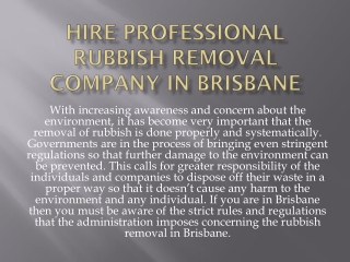 Hire Professional Rubbish Removal Company in Brisbane