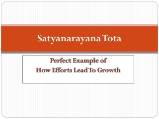 Satyanarayana Tota -Perfect Example of How Efforts Lead To Growth