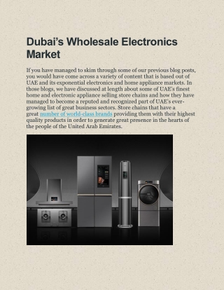 Electronics Wholesale Distributors In Dubai