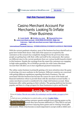 Casino Merchant Account For Merchants Looking To Inflate Their Business