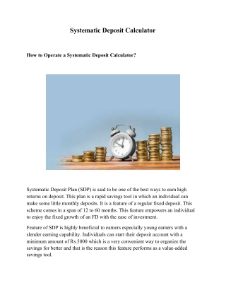 Systematic Deposit Calculator