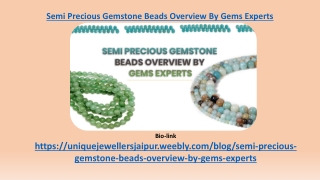 Semi Precious Gemstone Beads Overview by Gems Experts