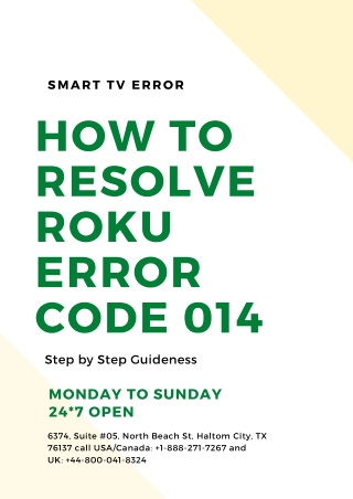 How To Resolve Roku Error Code 014