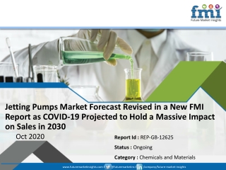 Jetting Pumps Market Forecast Revised in a New FMI Report as COVID-19 Projected to Hold a Massive Impact on Sales in 203