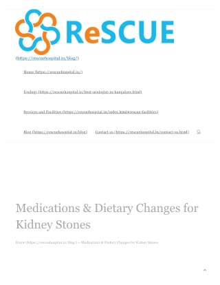 Medications & Dietary Changes for Kidney Stones