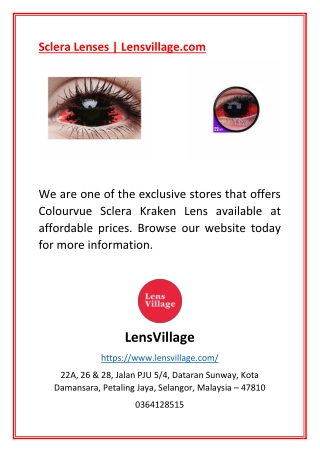 Sclera Lenses | Lensvillage.com