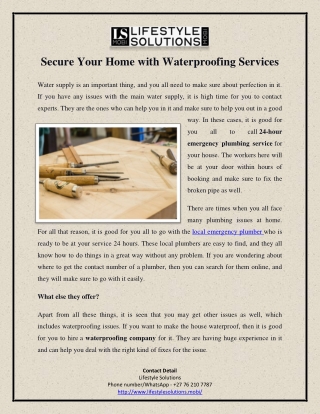 Secure Your Home with Waterproofing Services