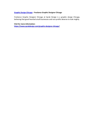 Graphic Design Chicago - Freelance Graphic Designer Chicago