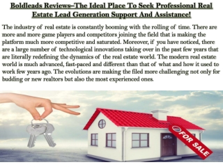Boldleads Reviews–The Ideal Place To Seek Professional Real Estate Lead Generation Support And Assistance!