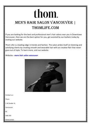 mens hair salon vancouver