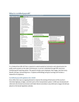 What is certified payroll