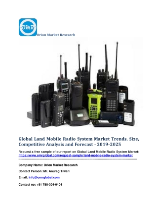 Global Land Mobile Radio System Market Trends, Size, Competitive Analysis and Forecast - 2019-205