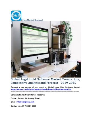 Global Legal Hold Software Market Trends, Size, Competitive Analysis and Forecast - 2019-2025