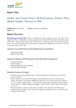 Hi-Performance Stretch Film Market Insights, Forecast to 2026