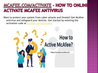 Mcafee.com/Activate - Enter McAfee 25 Digit code - McAfee Activate