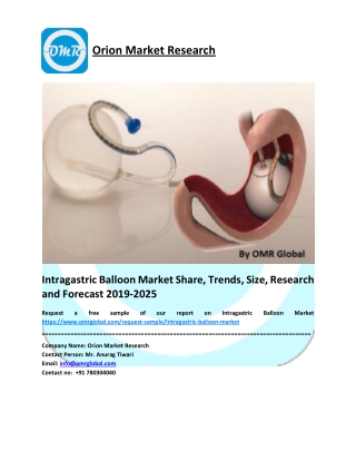 Global Intragastric Balloon Market Growth, Size, Share, Industry Report and Forecast to 2025