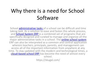 Why there is a need for School Software