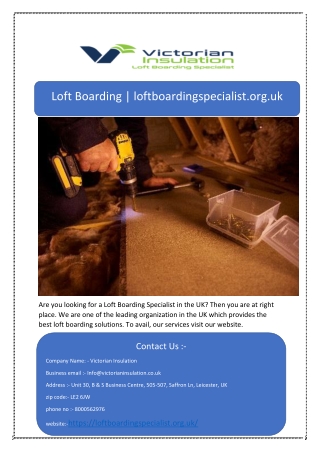 Loft Boarding | loftboardingspecialist.org.uk