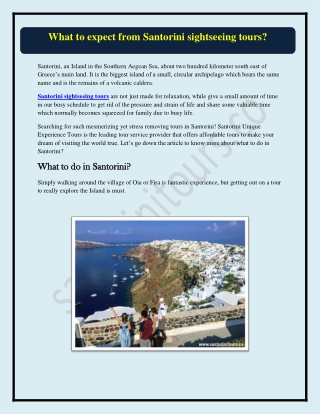 What to expect from Santorini sightseeing tours?
