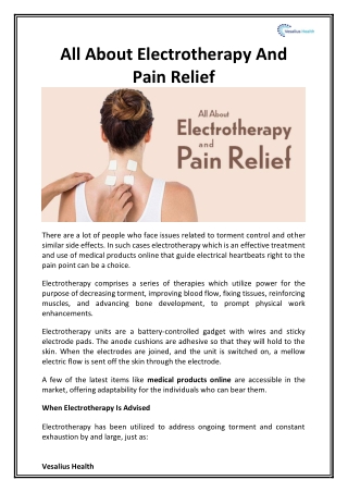 All About Electrotherapy And Pain Relief