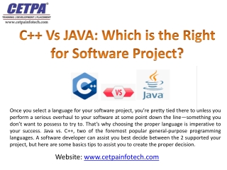 C   Vs JAVA: Which is the Right for Software Project?