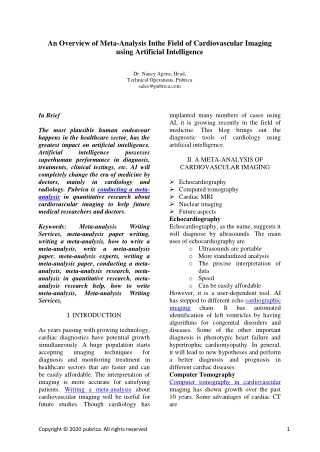 Meta-analysis in the field of cardiovascular imaging using artificial intelligence  - Pubrica