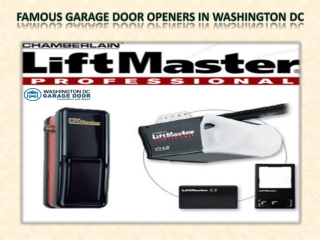 Famous Garage Door Openers in Washington DC
