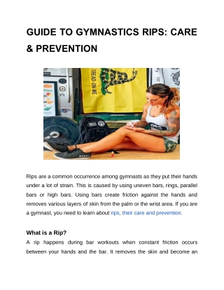 GUIDE TO GYMNASTICS RIPS: CARE & PREVENTION