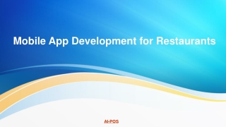 Mobile App Development for Restaurants