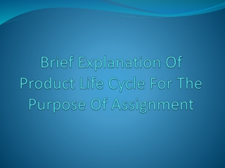 The Stages Of Product Life Cycle Assignment